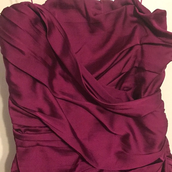 Purple strapless mini roushed dress - Picture 3 of 4